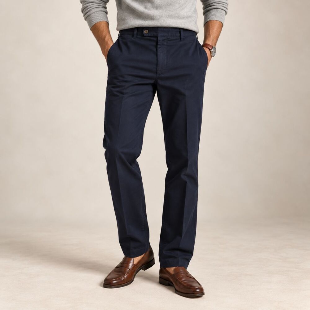 Lauren Ralph Lauren Dress Pants Mens 33x32 Navy Flat Front Straight Leg Trousers